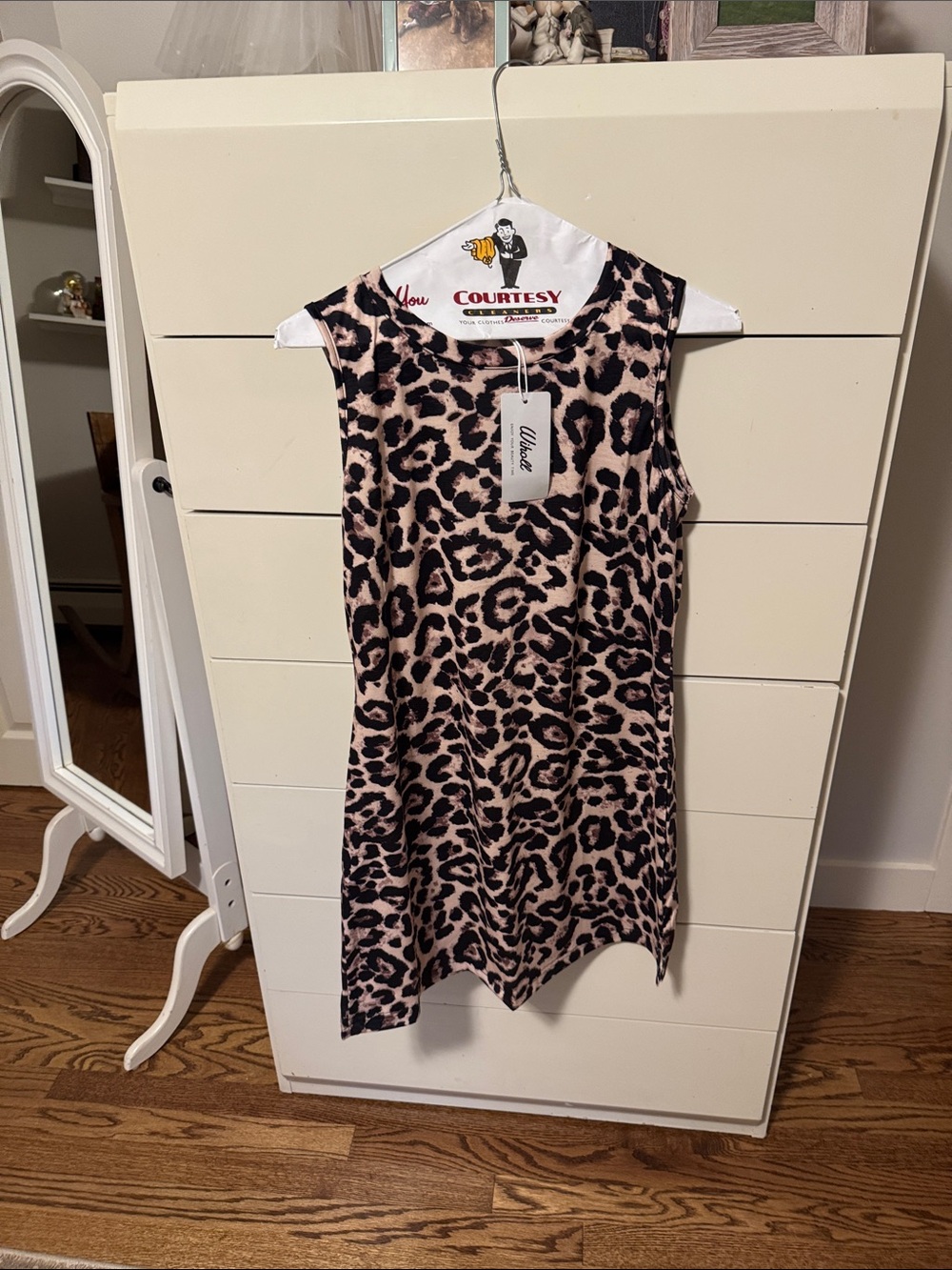 Urban Outfitters Leopard Print Midi Dress in Beige and Black